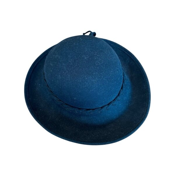 Vintage Hats In The Belfry Kathy Jeanne Wide Brimmed Felt Wool Hat Black USA OS main image 5